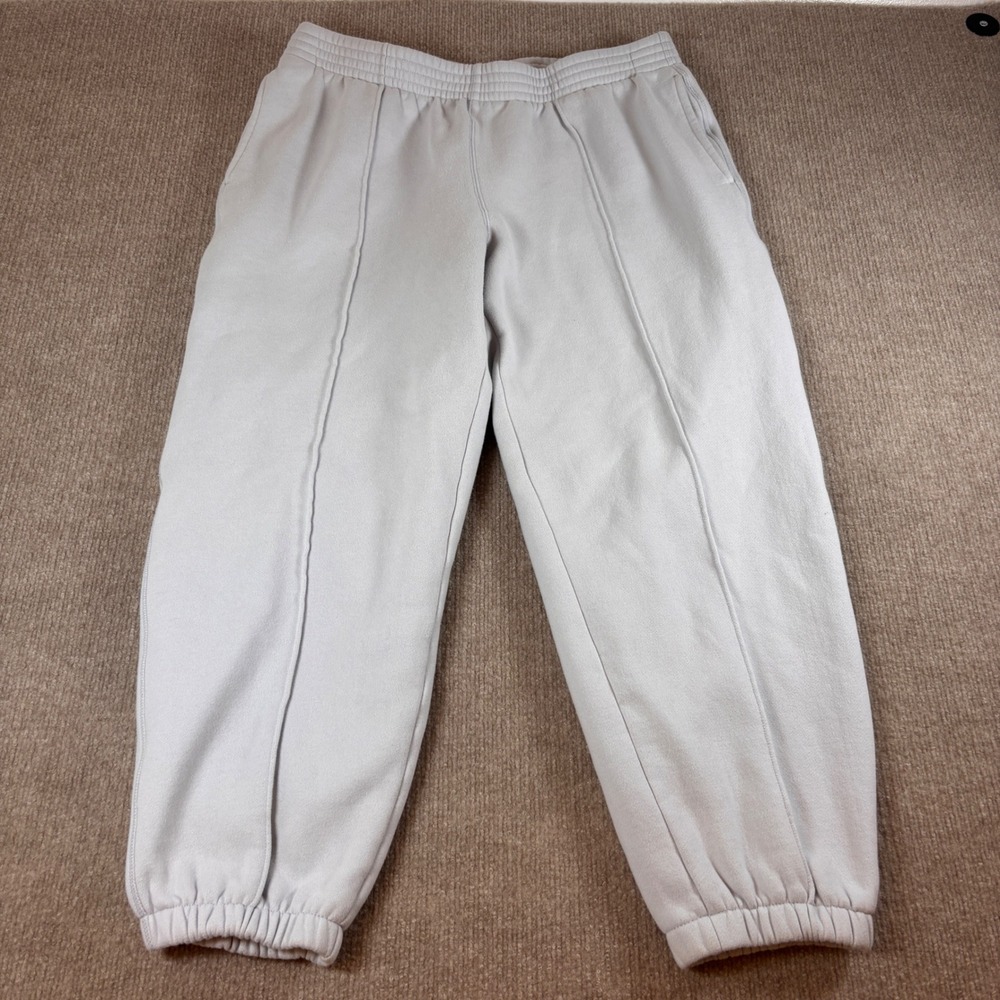 Tna Artizia Light Gray Cozy Fleece Mega Fit Sweatpants Women's Size Large EUC